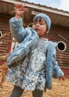 Vestito velluto con volant neonata
