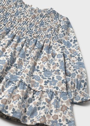Vestito velluto con volant neonata