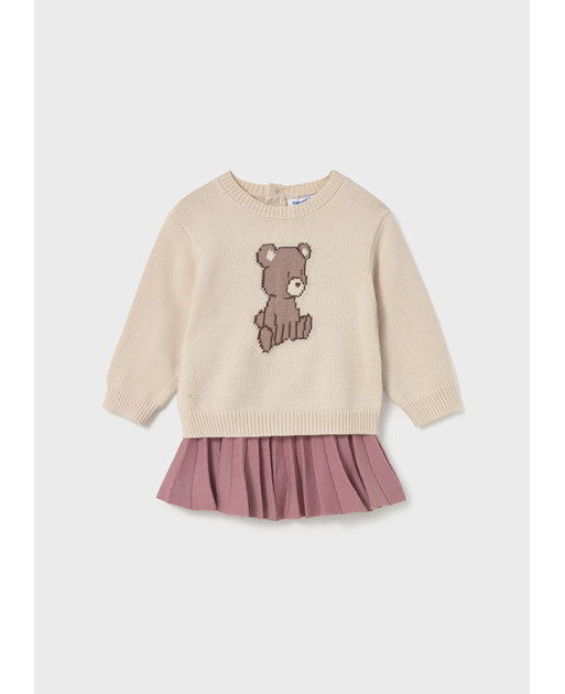 Completo gonna pieghe e maglione neonata