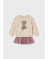 Completo gonna pieghe e maglione neonata