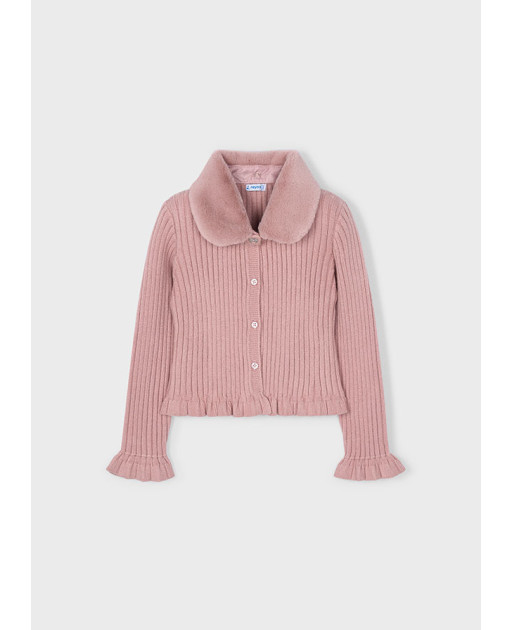 Cardigan colletto pellicciotto bambina