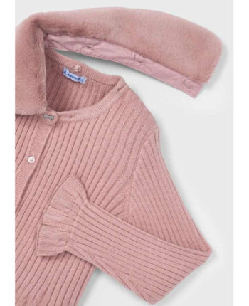 Cardigan colletto pellicciotto bambina