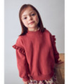 Felpa volant maniche bambina