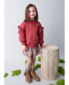 Felpa volant maniche bambina