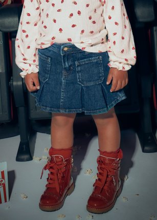 Gonna jeans pieghe bambina