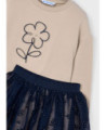 Completo gonna tulle e felpa bambina
